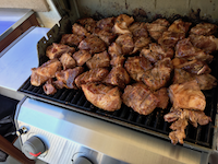 After the first turn (10 minutes on low-direct heat)